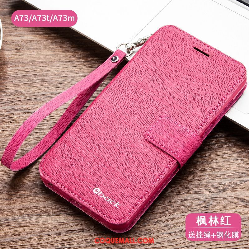 Étui Oppo A73 Protection Téléphone Portable Bleu Marin, Coque Oppo A73 Étui En Cuir Incassable