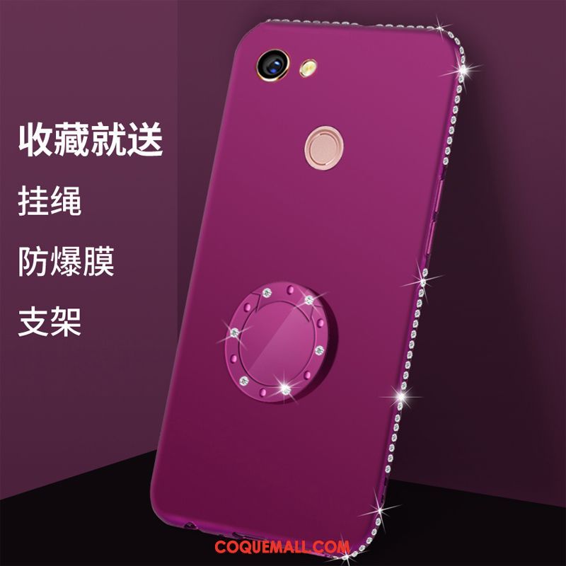 Étui Oppo A73 Rouge Créatif Téléphone Portable, Coque Oppo A73 Violet Fluide Doux