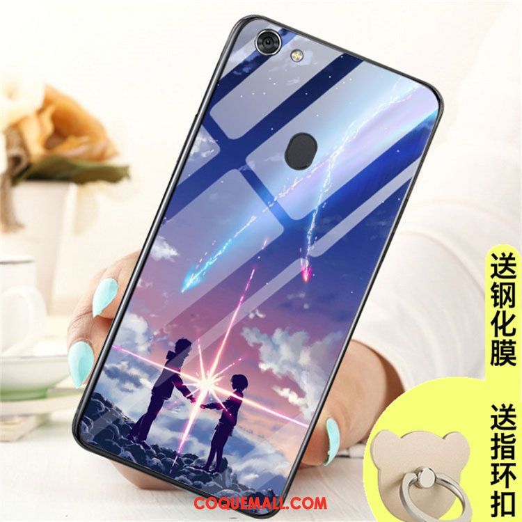 Étui Oppo A73 Tendance Verre Incassable, Coque Oppo A73 Tout Compris Anneau