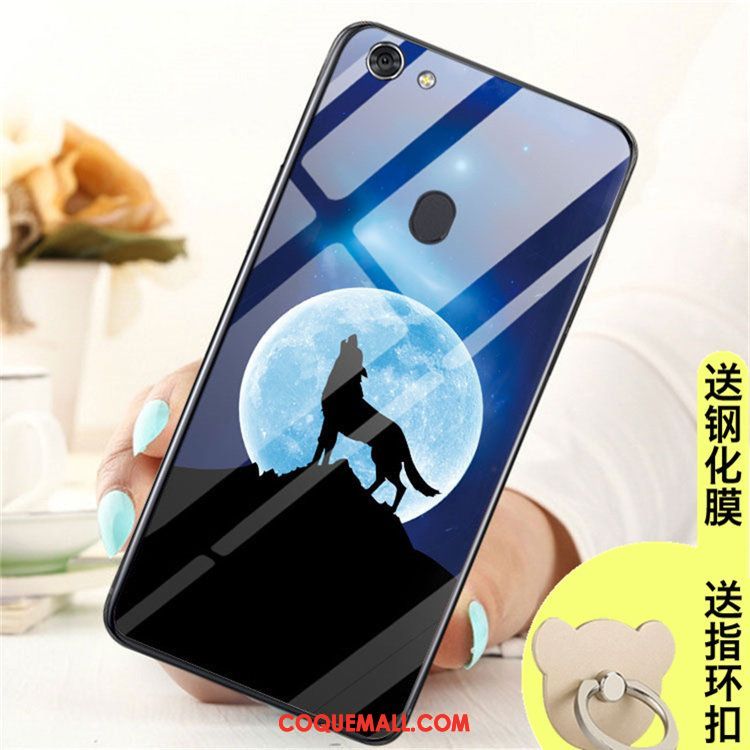 Étui Oppo A73 Tendance Verre Incassable, Coque Oppo A73 Tout Compris Anneau