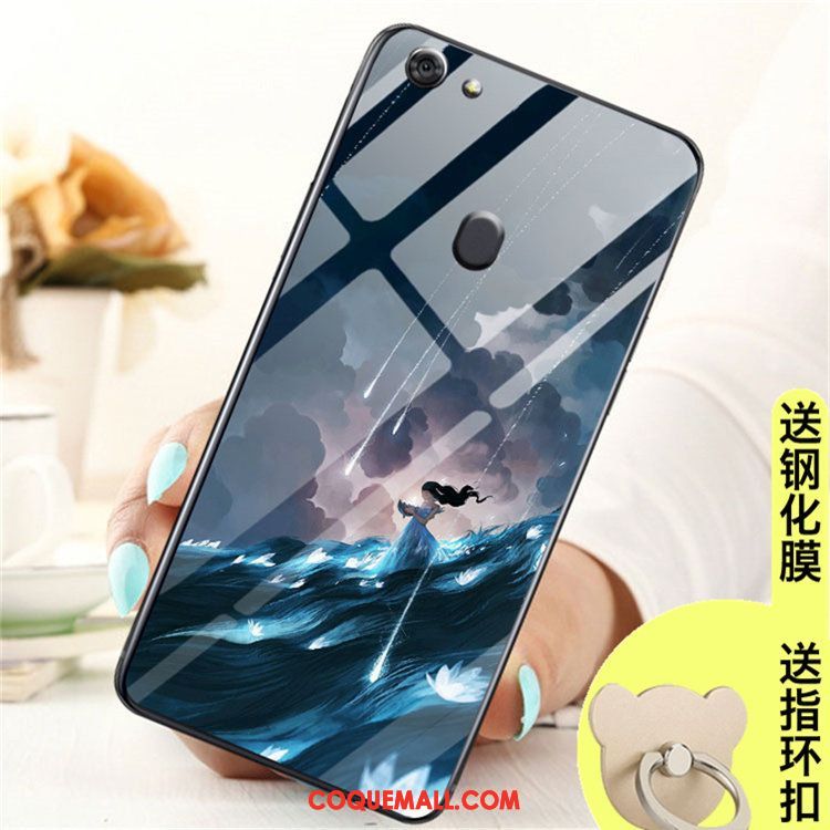 Étui Oppo A73 Tendance Verre Incassable, Coque Oppo A73 Tout Compris Anneau