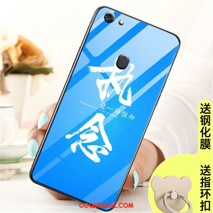 Étui Oppo A73 Tendance Verre Incassable, Coque Oppo A73 Tout Compris Anneau