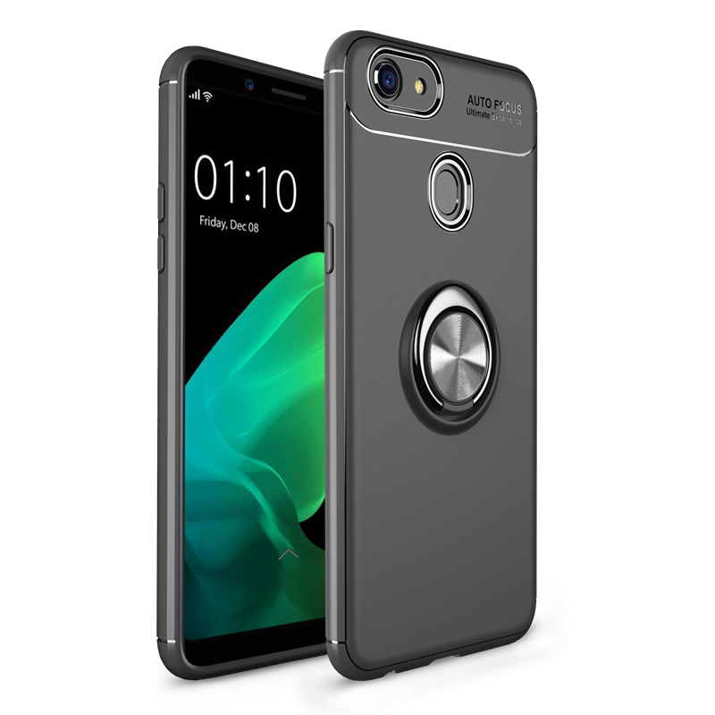 Étui Oppo A73 Téléphone Portable Anneau Magnétisme, Coque Oppo A73 Délavé En Daim Foncé