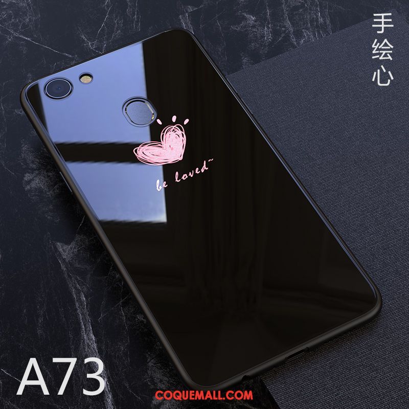 Étui Oppo A73 Téléphone Portable Miroir Protection, Coque Oppo A73 Verre Silicone