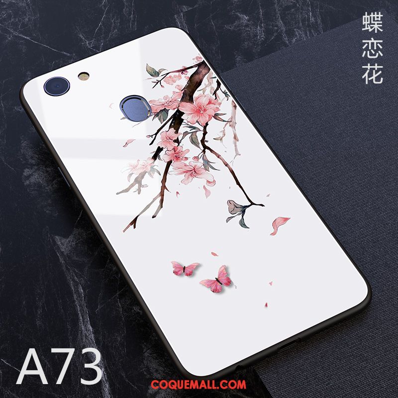 Étui Oppo A73 Téléphone Portable Miroir Protection, Coque Oppo A73 Verre Silicone