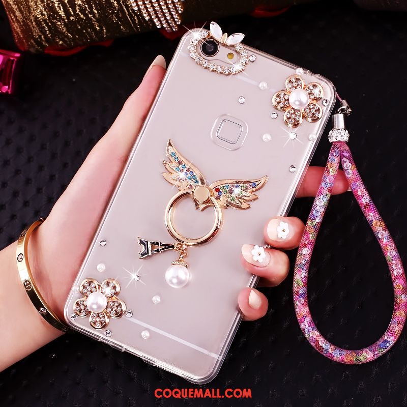 Étui Oppo A73 Téléphone Portable Tendance Protection, Coque Oppo A73 Strass Rose