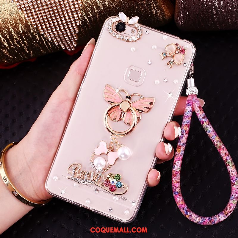 Étui Oppo A73 Téléphone Portable Tendance Protection, Coque Oppo A73 Strass Rose