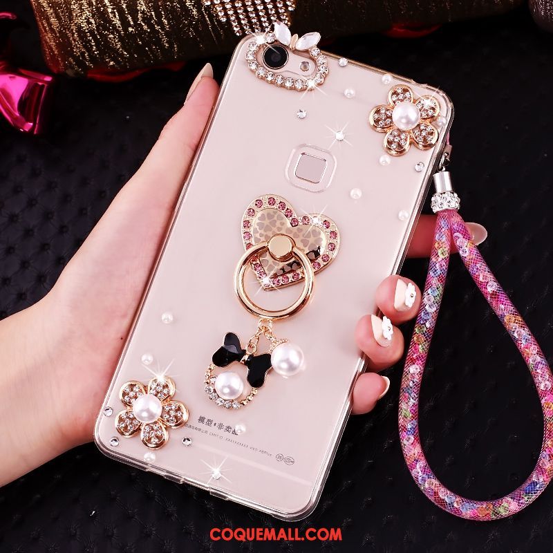 Étui Oppo A73 Téléphone Portable Tendance Protection, Coque Oppo A73 Strass Rose