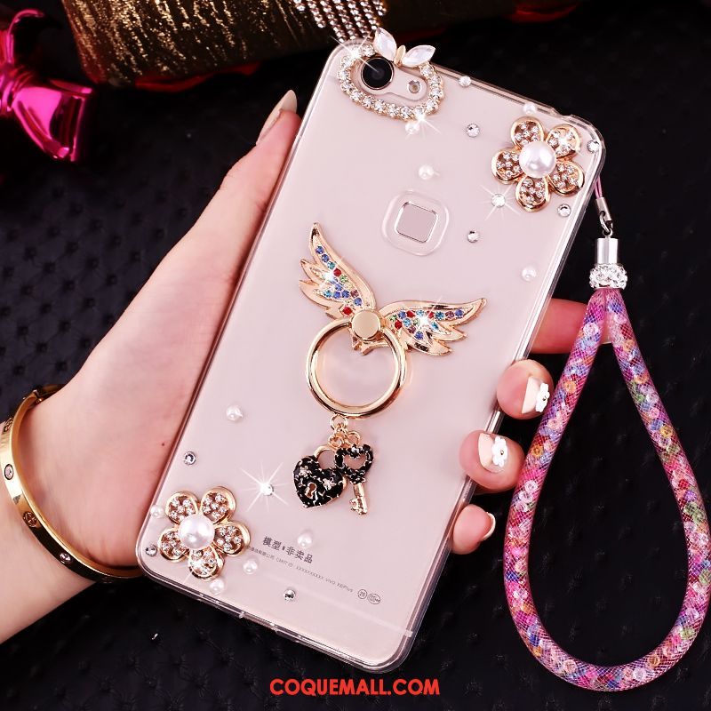 Étui Oppo A73 Téléphone Portable Tendance Protection, Coque Oppo A73 Strass Rose