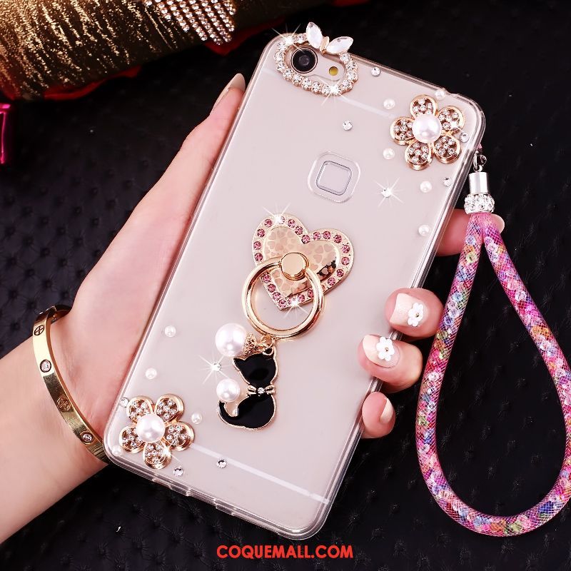 Étui Oppo A73 Téléphone Portable Tendance Protection, Coque Oppo A73 Strass Rose