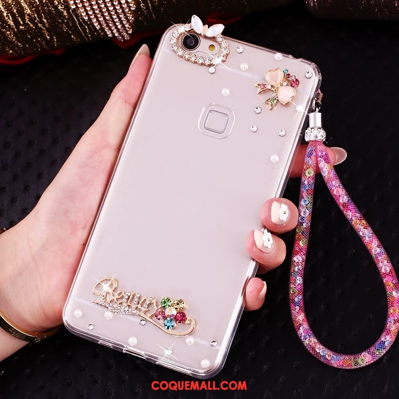 Étui Oppo A73 Téléphone Portable Tendance Protection, Coque Oppo A73 Strass Rose