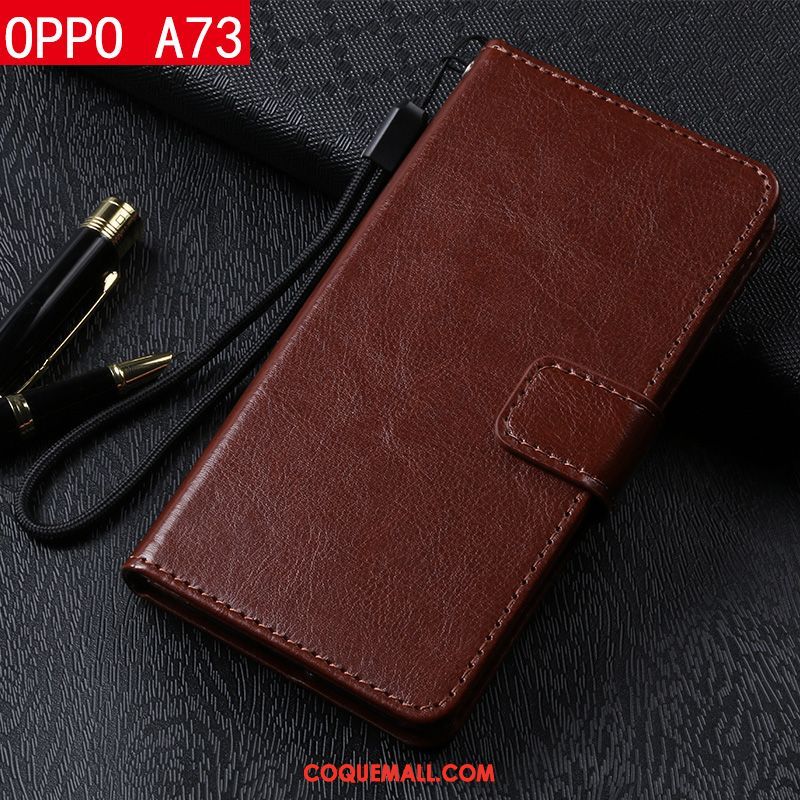 Étui Oppo A73 Téléphone Portable Étui En Cuir Incassable, Coque Oppo A73 Protection Braun