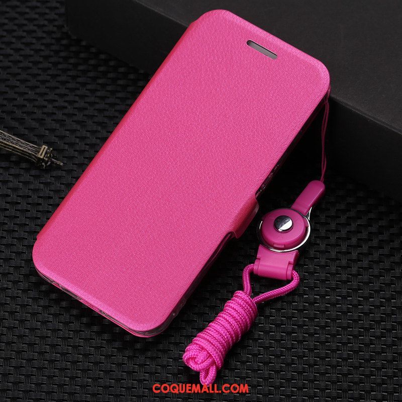 Étui Oppo A73 Étui En Cuir Clamshell Rouge, Coque Oppo A73 Fluide Doux Incassable