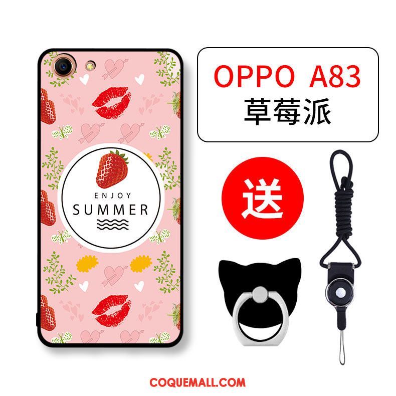 Étui Oppo A83 Charmant Silicone Net Rouge, Coque Oppo A83 Personnalité Tout Compris