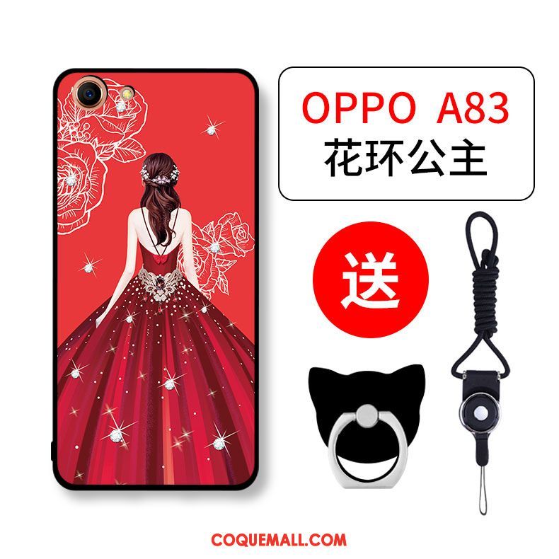 Étui Oppo A83 Charmant Silicone Net Rouge, Coque Oppo A83 Personnalité Tout Compris