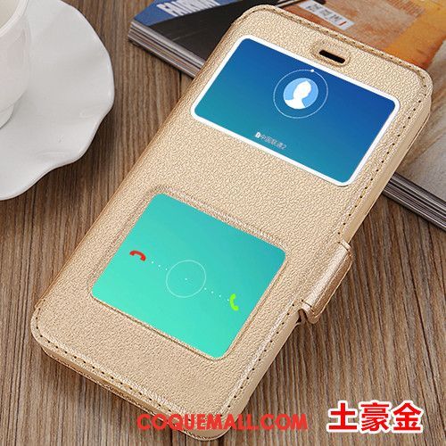 Étui Oppo A83 Clamshell Téléphone Portable Vert, Coque Oppo A83 Étui En Cuir Ouvrir La Fenêtre