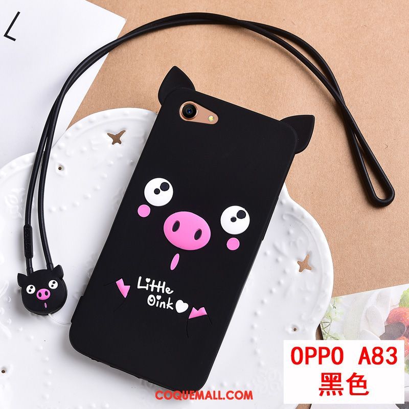 Étui Oppo A83 Dessin Animé Silicone Ornements Suspendus, Coque Oppo A83 Incassable Fluide Doux