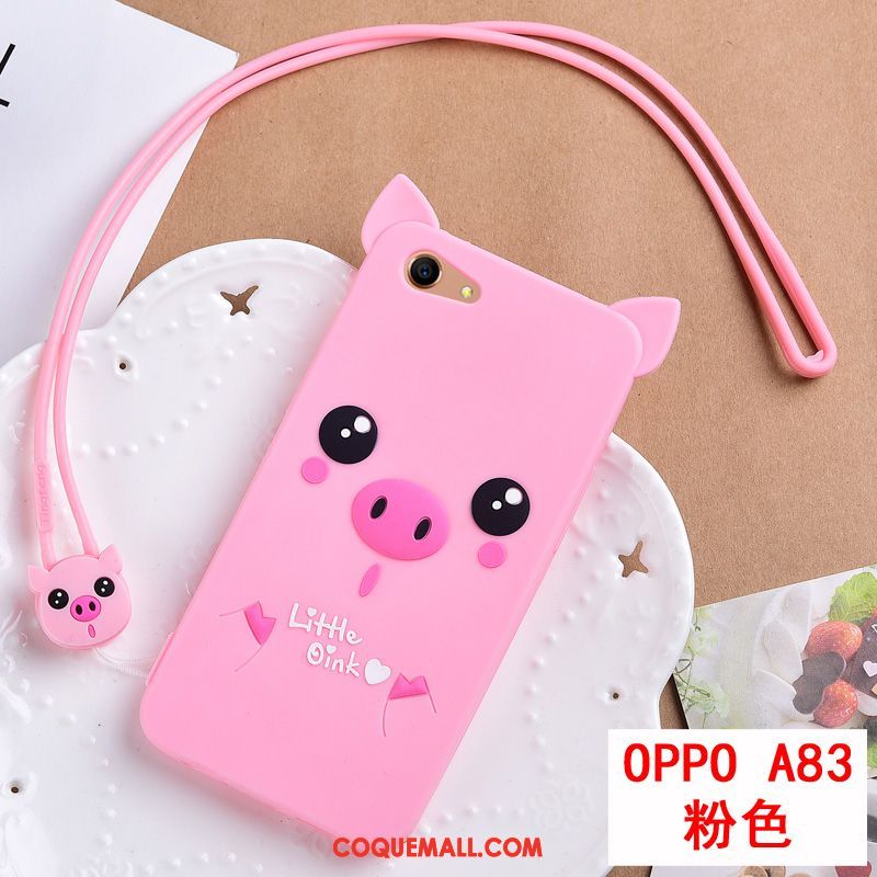 Étui Oppo A83 Dessin Animé Silicone Ornements Suspendus, Coque Oppo A83 Incassable Fluide Doux