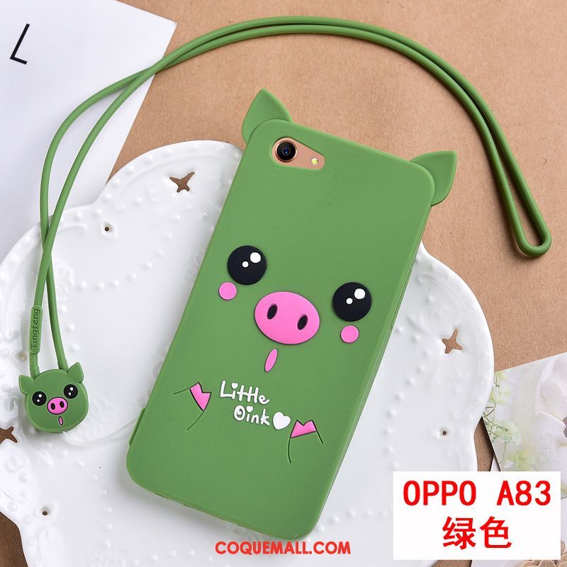 Étui Oppo A83 Dessin Animé Silicone Ornements Suspendus, Coque Oppo A83 Incassable Fluide Doux