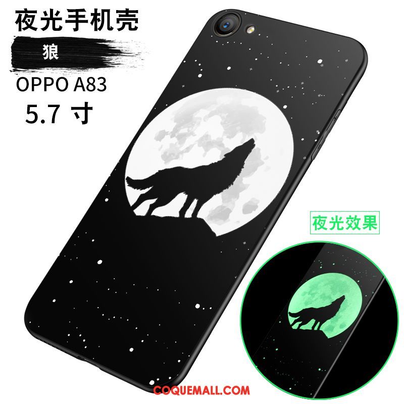 Étui Oppo A83 Fluide Doux Incassable Noir, Coque Oppo A83 Légères Lumineuses