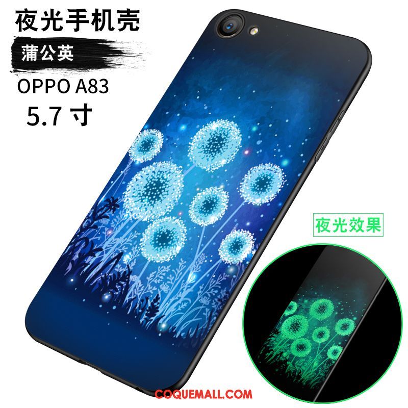 Étui Oppo A83 Fluide Doux Incassable Noir, Coque Oppo A83 Légères Lumineuses