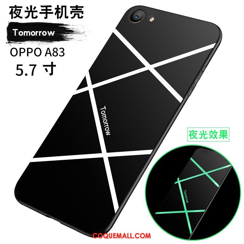 Étui Oppo A83 Fluide Doux Incassable Noir, Coque Oppo A83 Légères Lumineuses