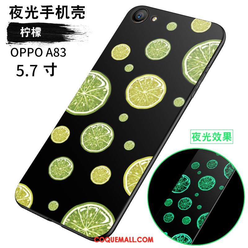 Étui Oppo A83 Fluide Doux Incassable Noir, Coque Oppo A83 Légères Lumineuses