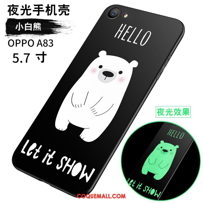 Étui Oppo A83 Fluide Doux Incassable Noir, Coque Oppo A83 Légères Lumineuses