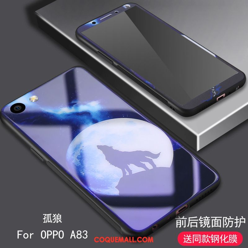 Étui Oppo A83 Fluide Doux Tempérer Bleu Marin, Coque Oppo A83 Membrane Silicone