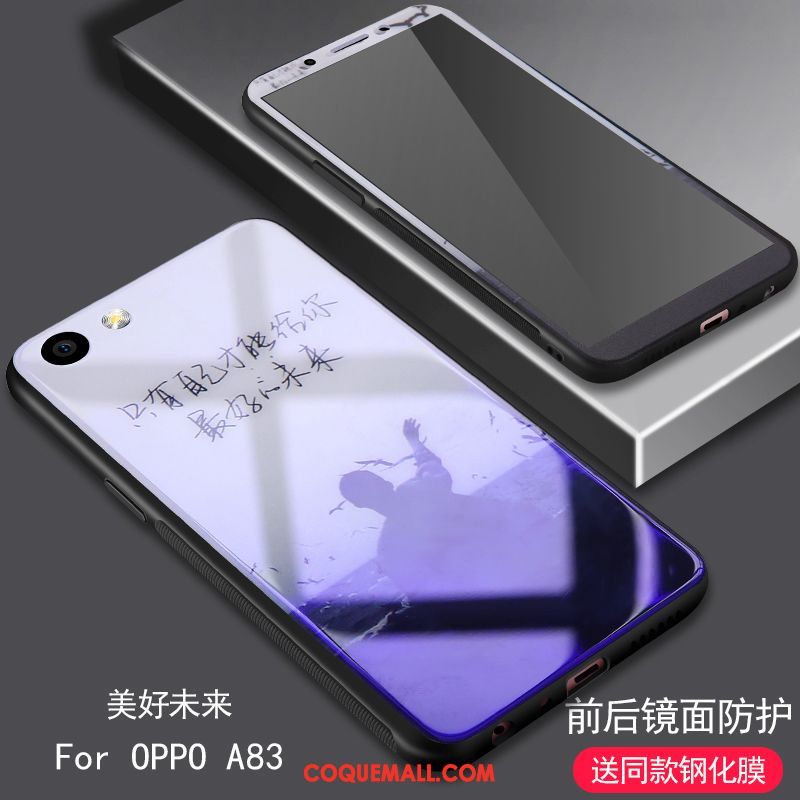 Étui Oppo A83 Fluide Doux Tempérer Bleu Marin, Coque Oppo A83 Membrane Silicone