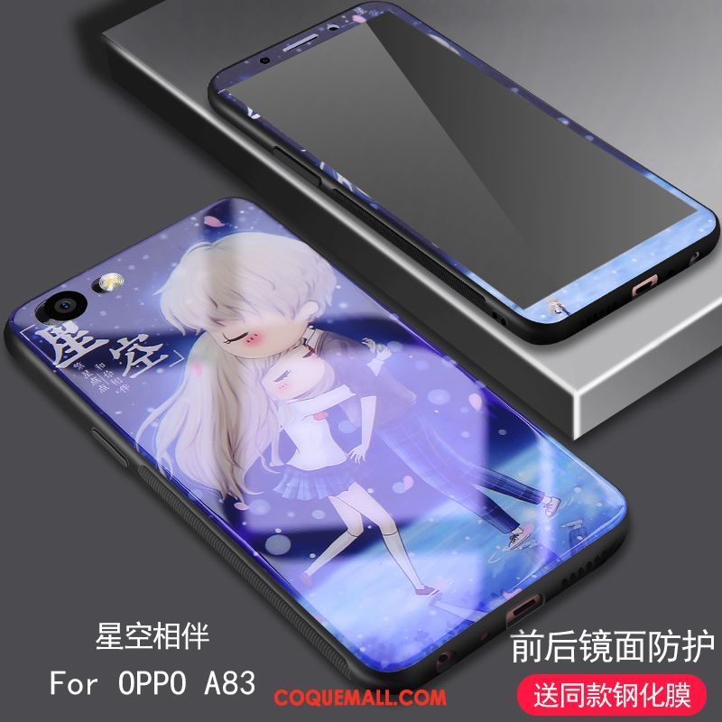 Étui Oppo A83 Fluide Doux Tempérer Bleu Marin, Coque Oppo A83 Membrane Silicone