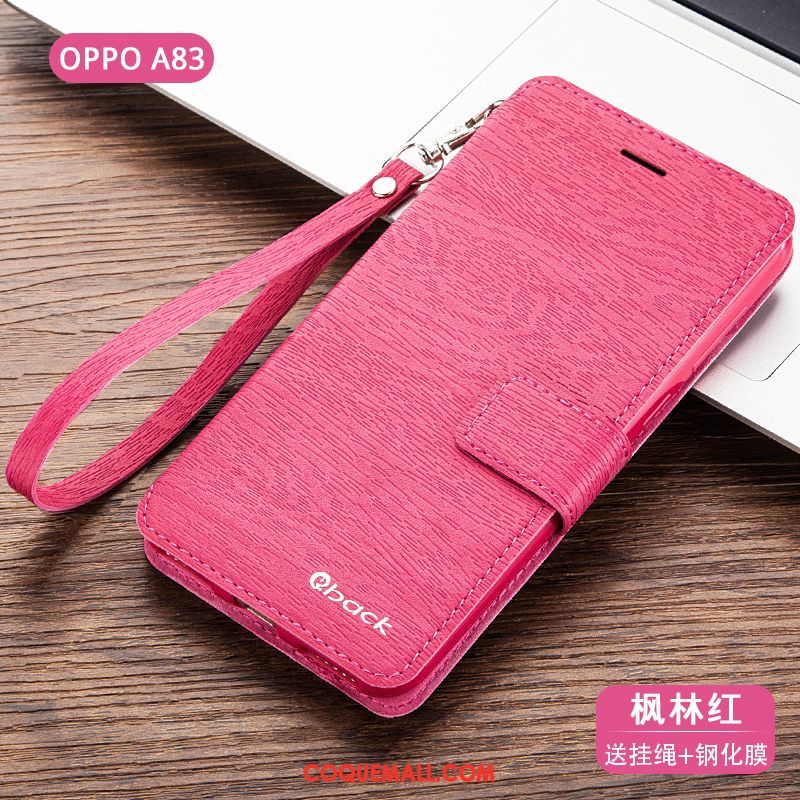 Étui Oppo A83 Incassable Protection Étui En Cuir, Coque Oppo A83 Bleu Marin Téléphone Portable