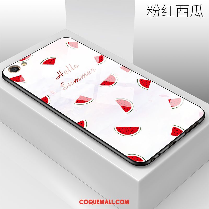 Étui Oppo A83 Incassable Verre Téléphone Portable, Coque Oppo A83 Blanc Net Rouge