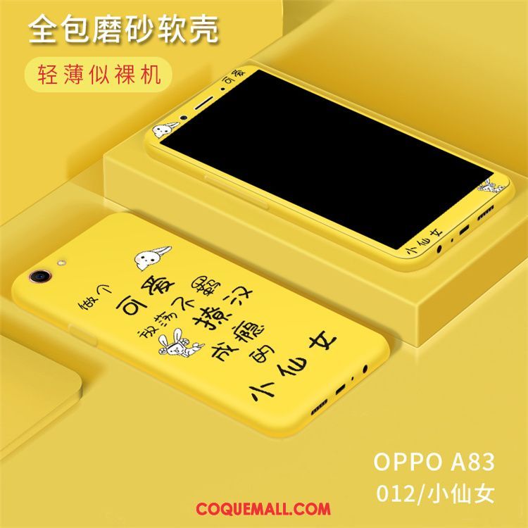 Étui Oppo A83 Jaune Noir Personnalité, Coque Oppo A83 Téléphone Portable Multicolore