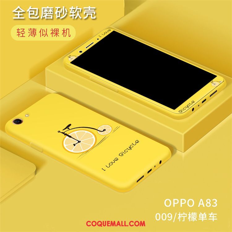 Étui Oppo A83 Jaune Noir Personnalité, Coque Oppo A83 Téléphone Portable Multicolore