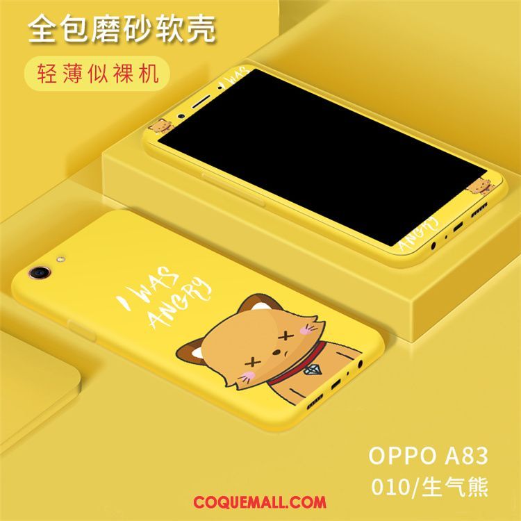 Étui Oppo A83 Jaune Noir Personnalité, Coque Oppo A83 Téléphone Portable Multicolore