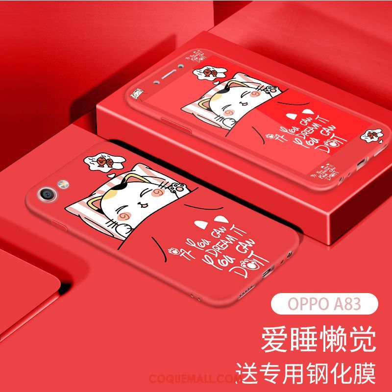 Étui Oppo A83 Membrane Rose Tempérer, Coque Oppo A83 Fluide Doux Tendance