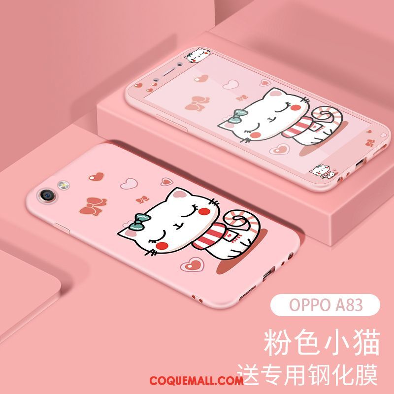 Étui Oppo A83 Membrane Rose Tempérer, Coque Oppo A83 Fluide Doux Tendance