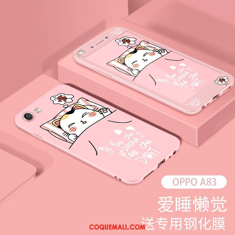 Étui Oppo A83 Membrane Rose Tempérer, Coque Oppo A83 Fluide Doux Tendance