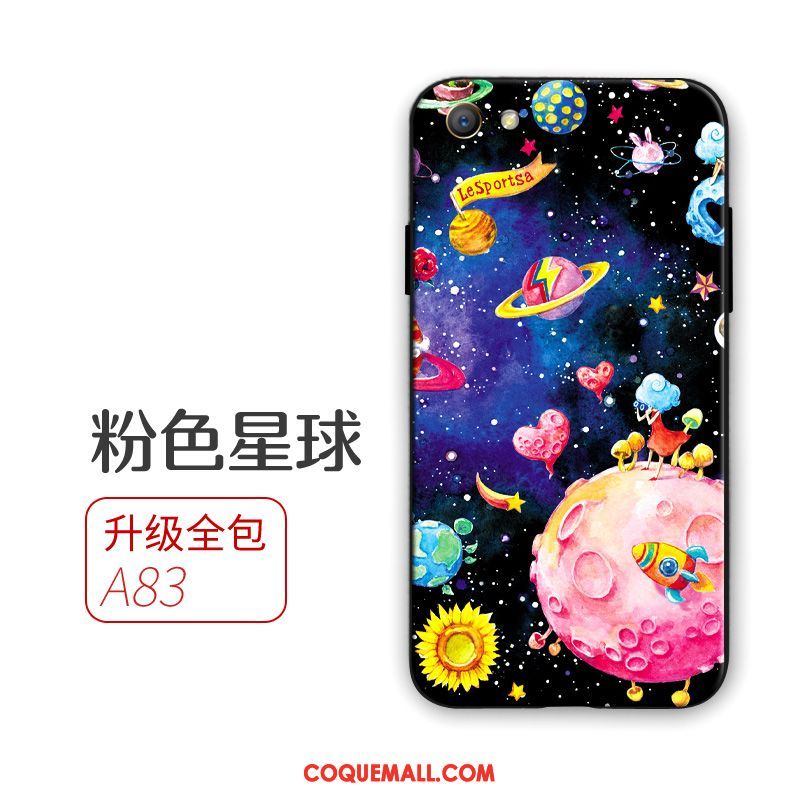 Étui Oppo A83 Noir Fluide Doux Membrane, Coque Oppo A83 Légères Tempérer