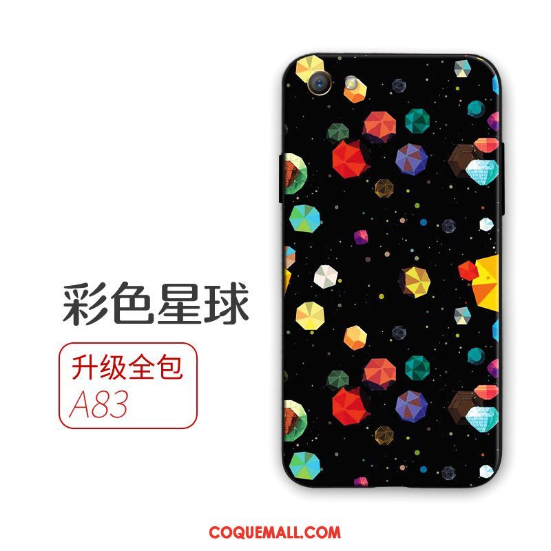 Étui Oppo A83 Noir Fluide Doux Membrane, Coque Oppo A83 Légères Tempérer