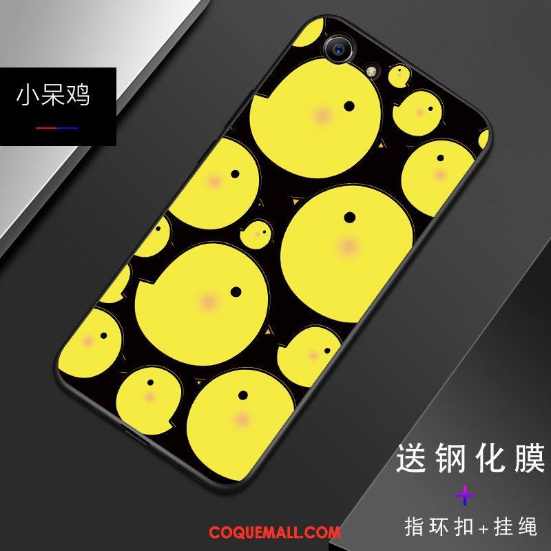 Étui Oppo A83 Personnalisé Délavé En Daim Incassable, Coque Oppo A83 Téléphone Portable Jaune