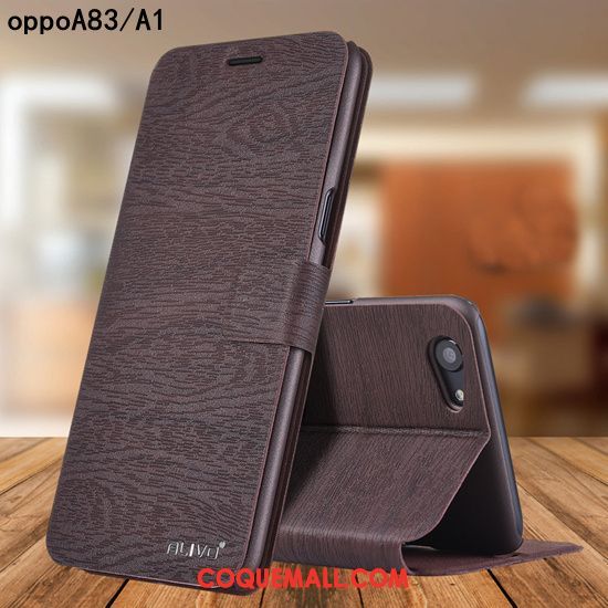 Étui Oppo A83 Protection Étui En Cuir Délavé En Daim, Coque Oppo A83 Personnalité Difficile Braun