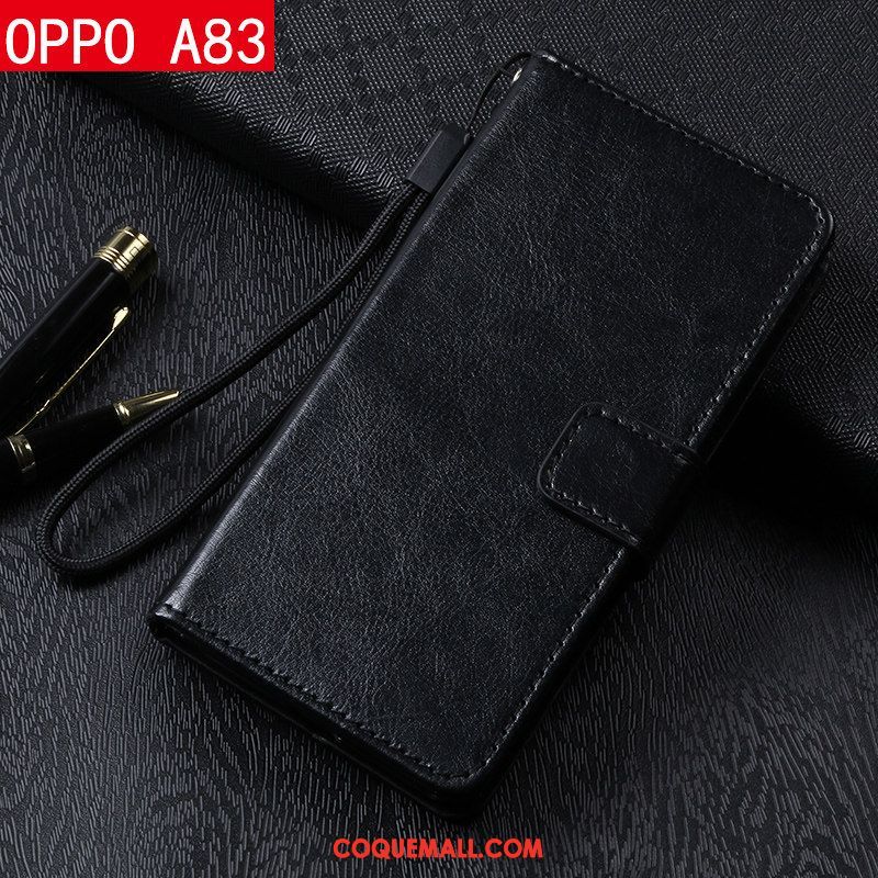 Étui Oppo A83 Protection Étui En Cuir Tout Compris, Coque Oppo A83 Incassable Rouge