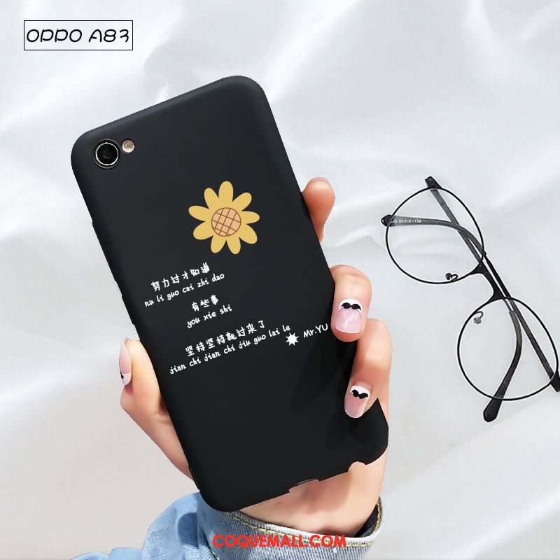 Étui Oppo A83 Silicone Noir Protection, Coque Oppo A83 Fluide Doux Tout Compris