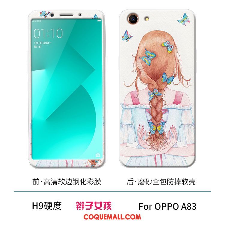 Étui Oppo A83 Tempérer Téléphone Portable Tout Compris, Coque Oppo A83 Silicone Fluide Doux