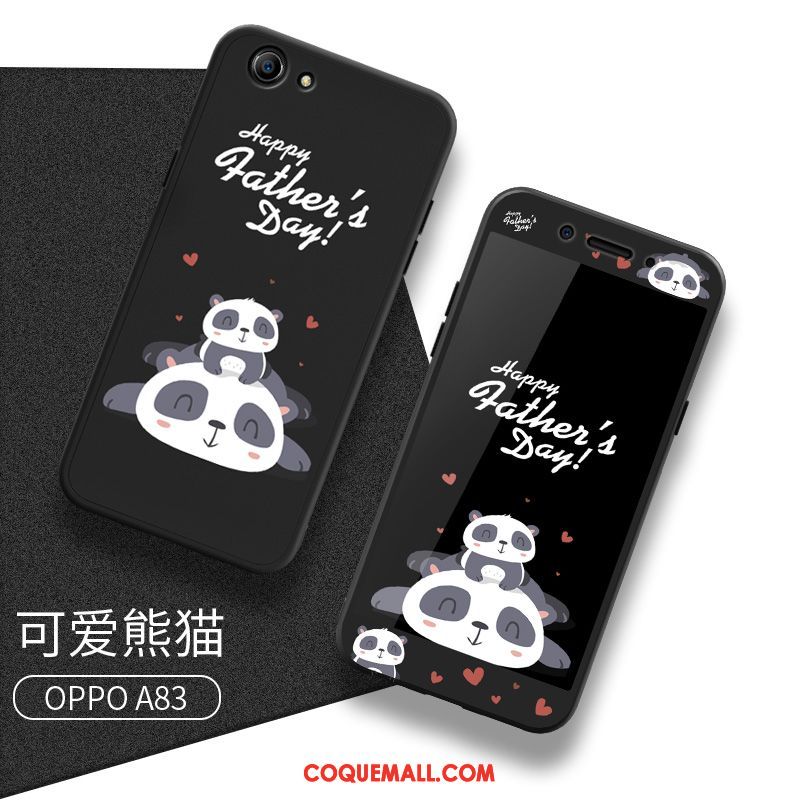 Étui Oppo A83 Tendance Incassable Créatif, Coque Oppo A83 Noir Dessin Animé