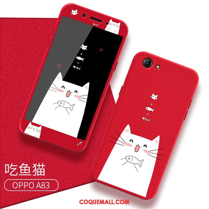 Étui Oppo A83 Tendance Incassable Créatif, Coque Oppo A83 Noir Dessin Animé