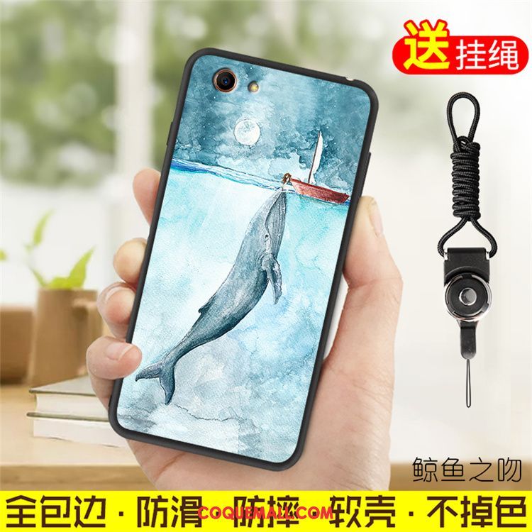 Étui Oppo A83 Téléphone Portable Fluide Doux Incassable, Coque Oppo A83 Silicone Cou Suspendu