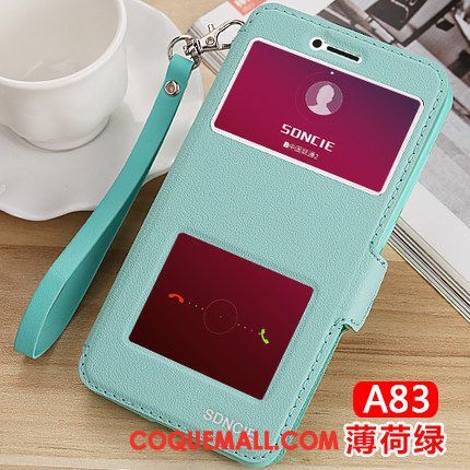 Étui Oppo A83 Téléphone Portable Noir Incassable, Coque Oppo A83 Étui En Cuir Protection